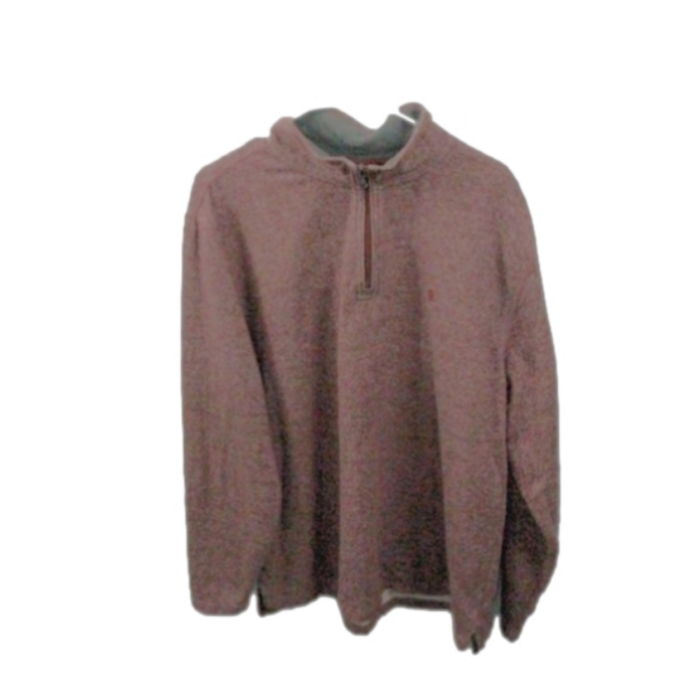 Izod Men's Brown Marble Partial Front Zip Henley Long Sleeve Size Large - Picture 4 of 5